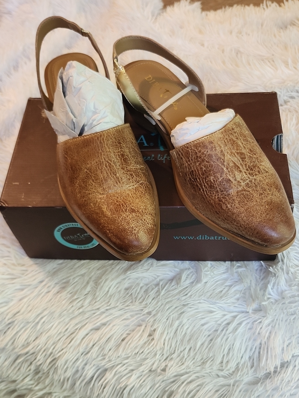 Diba Women's Metallic Brown Pointed Slingback Loafers